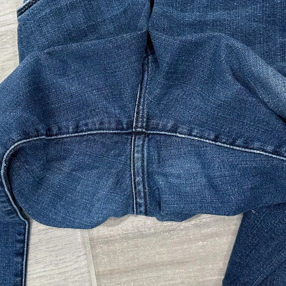Frame Le High Rise Distressed Skinny Jeans in Endell Dark Wash Denim Size 26